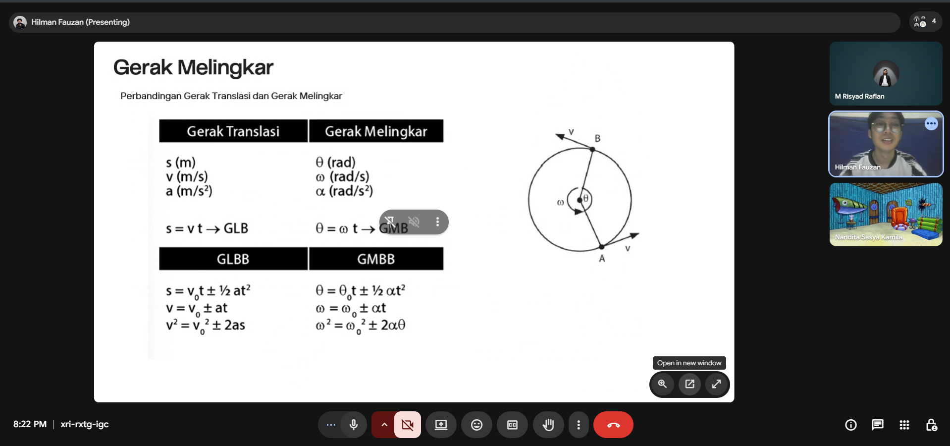 Preview kelas online MyFismat - papan tulis interaktif